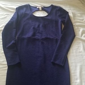 Medium length, blue, long sleeved M dress